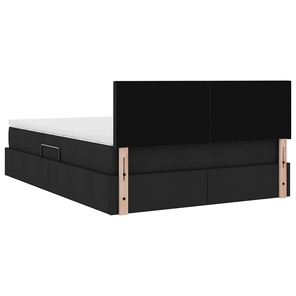 Lit avec rangement et matelas Noir 140 x 190 cm Velours - XIOS