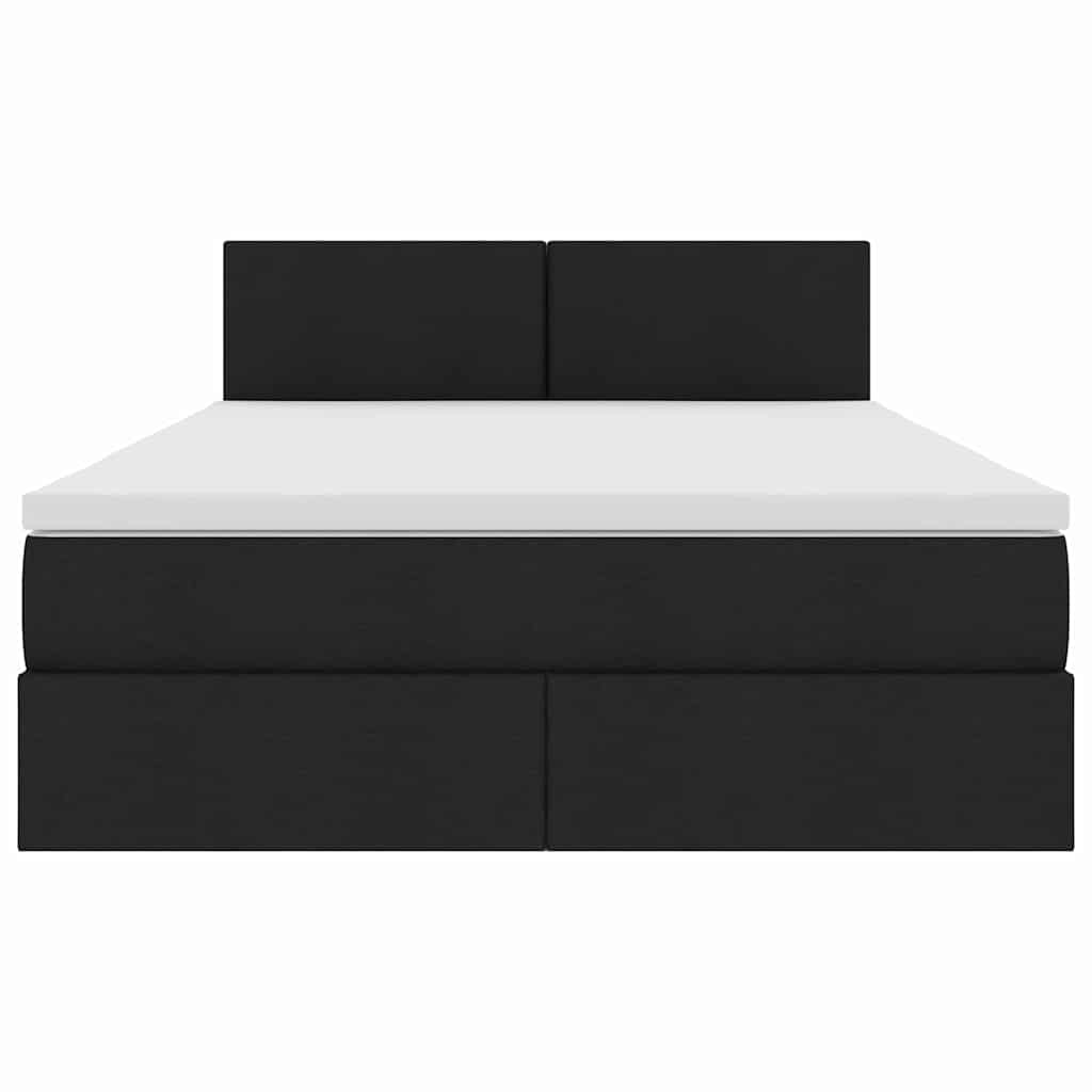 Lit avec rangement et matelas Noir 140 x 190 cm Velours - XIOS