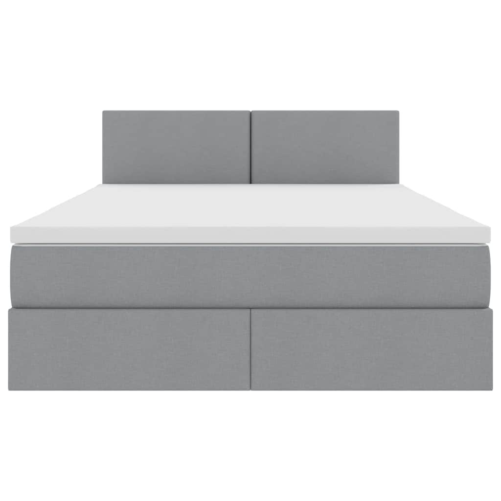 Lit avec rangement et matelas Gris clair 140 x 200 cm Velours