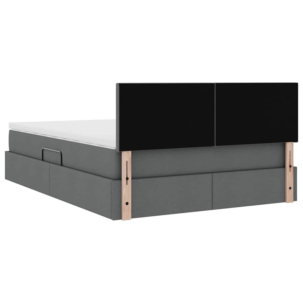 Lit avec rangement et matelas Gris foncé 140 x 200 cm Velours - XIOS