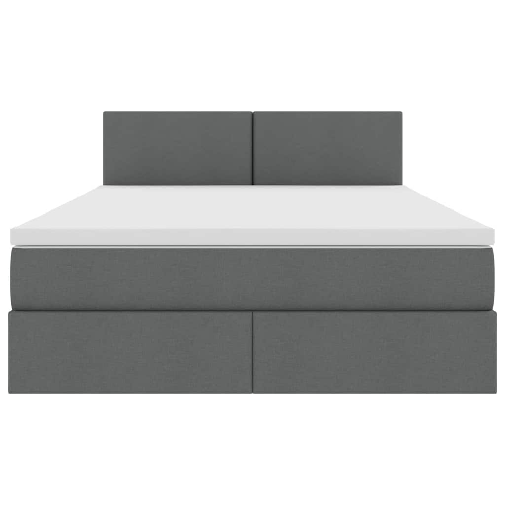 Lit avec rangement et matelas Gris foncé 140 x 200 cm Velours - XIOS