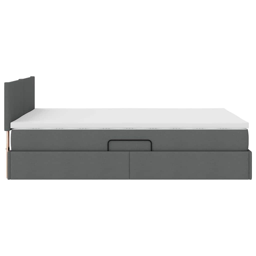 Lit avec rangement et matelas Gris foncé 140 x 200 cm Velours - XIOS
