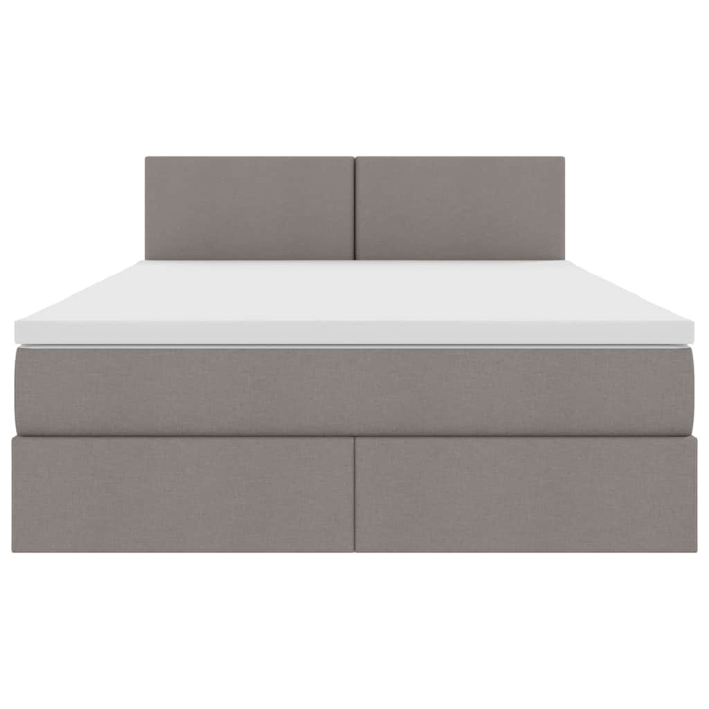 Lit avec rangement et matelas avec matelas Taupe 140 x 200 cm - XIOS