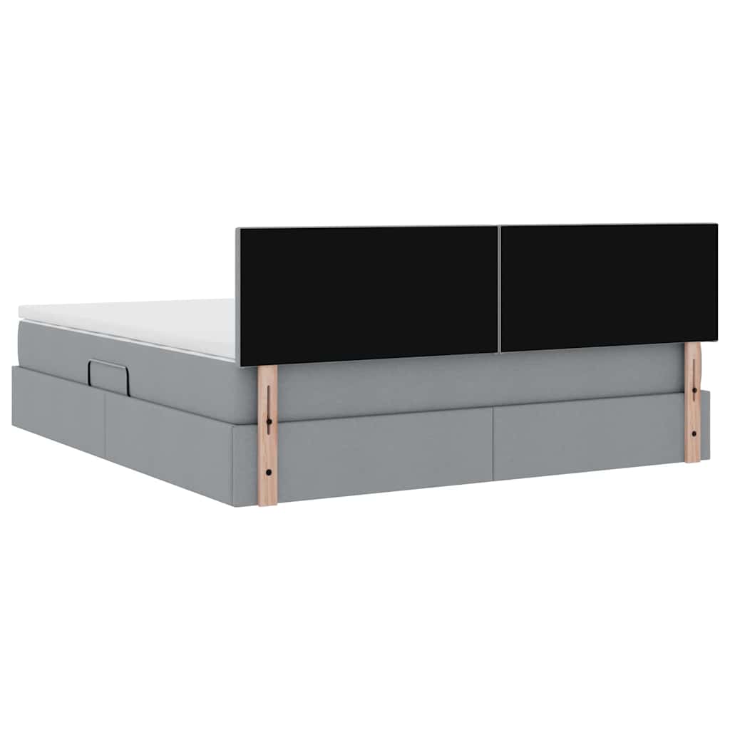 Lit avec rangement et matelas Gris clair 160 x 200 cm - XIOS
