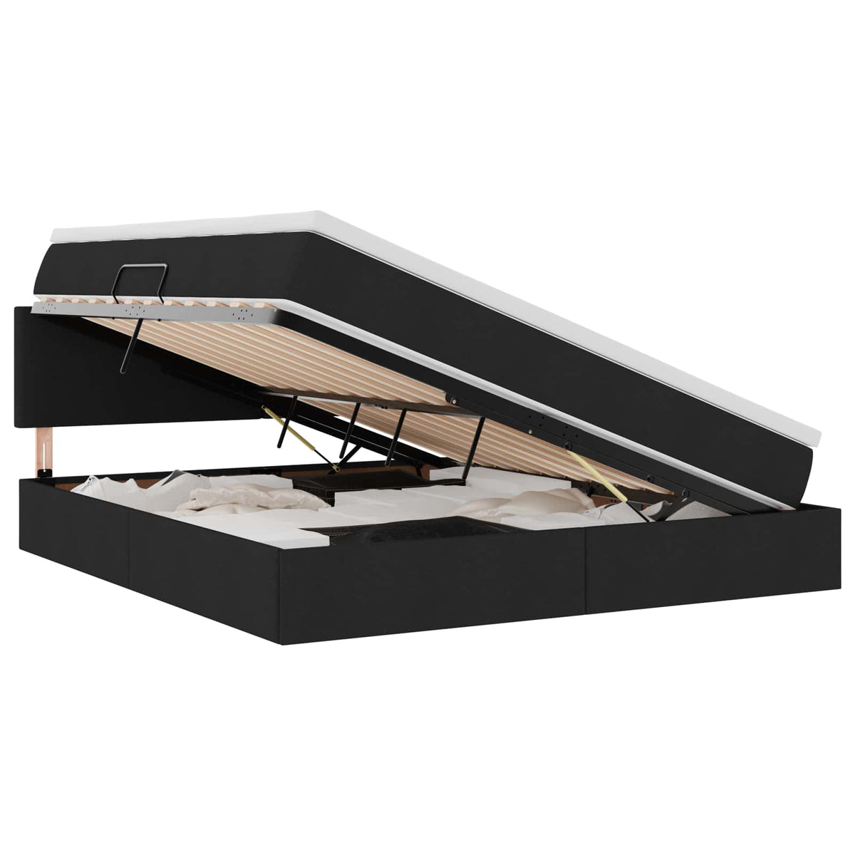 Lit avec rangement et matelas Noir 160 x 200 cm Velours