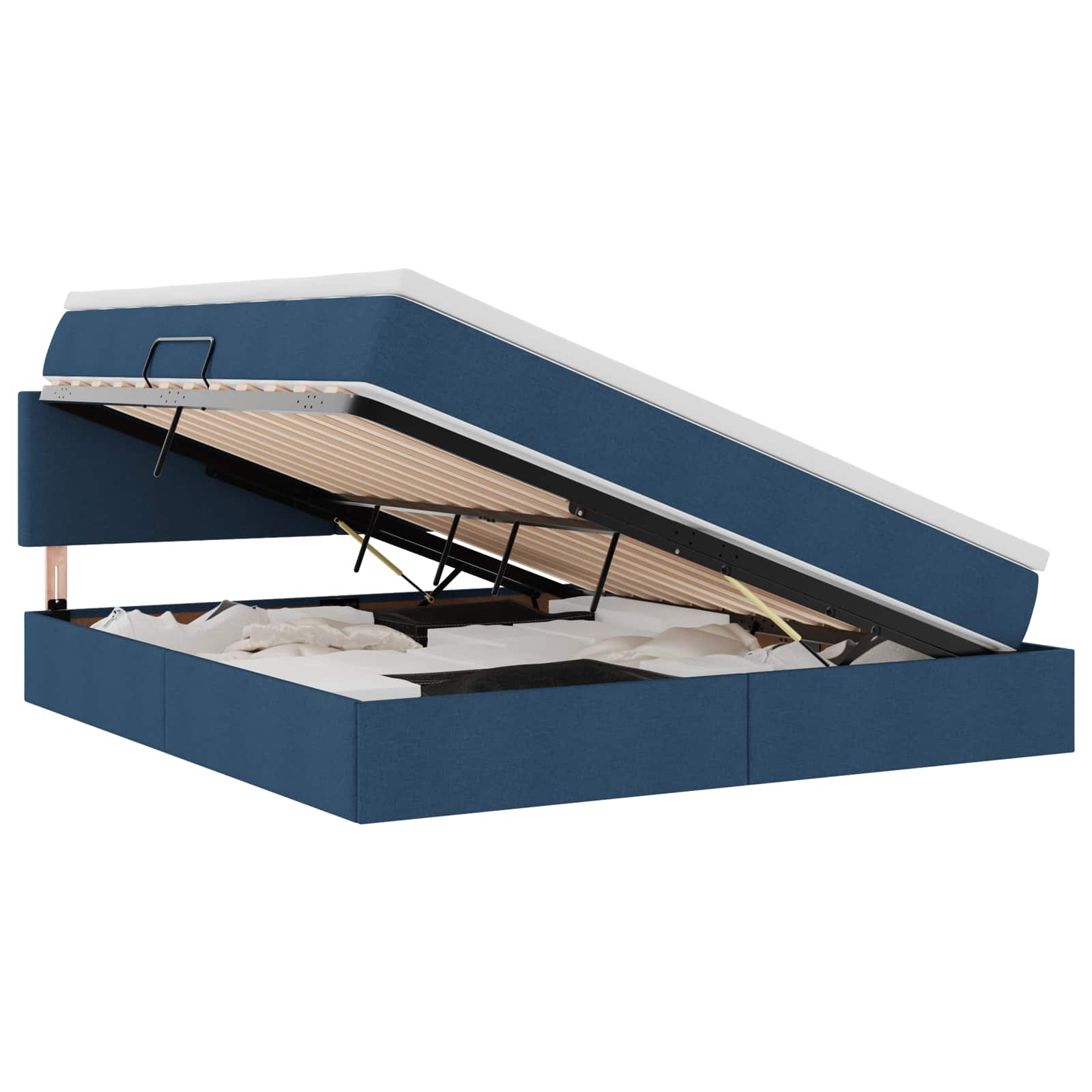 Lit avec rangement et matelas avec matelas Bleu 160 x 200 cm - XIOS