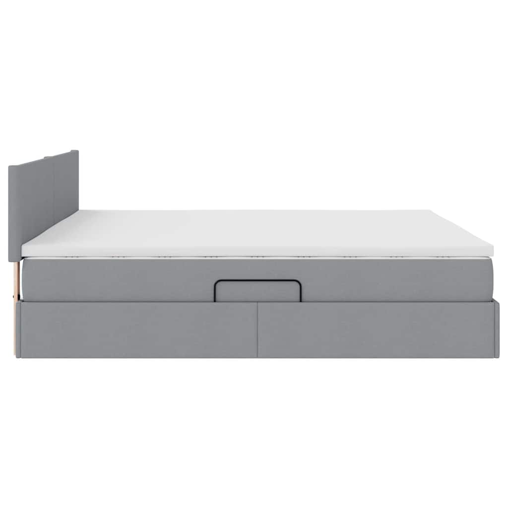 Lit avec rangement et matelas Gris clair 180 x 200 cm - XIOS