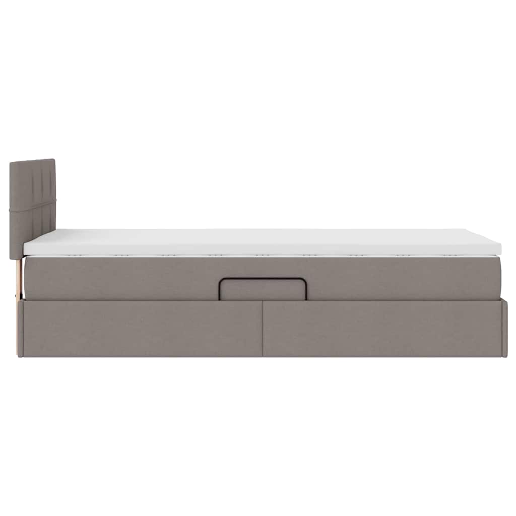 Lit avec rangement et matelas avec matelas Taupe 90 x 200 cm - XIOS