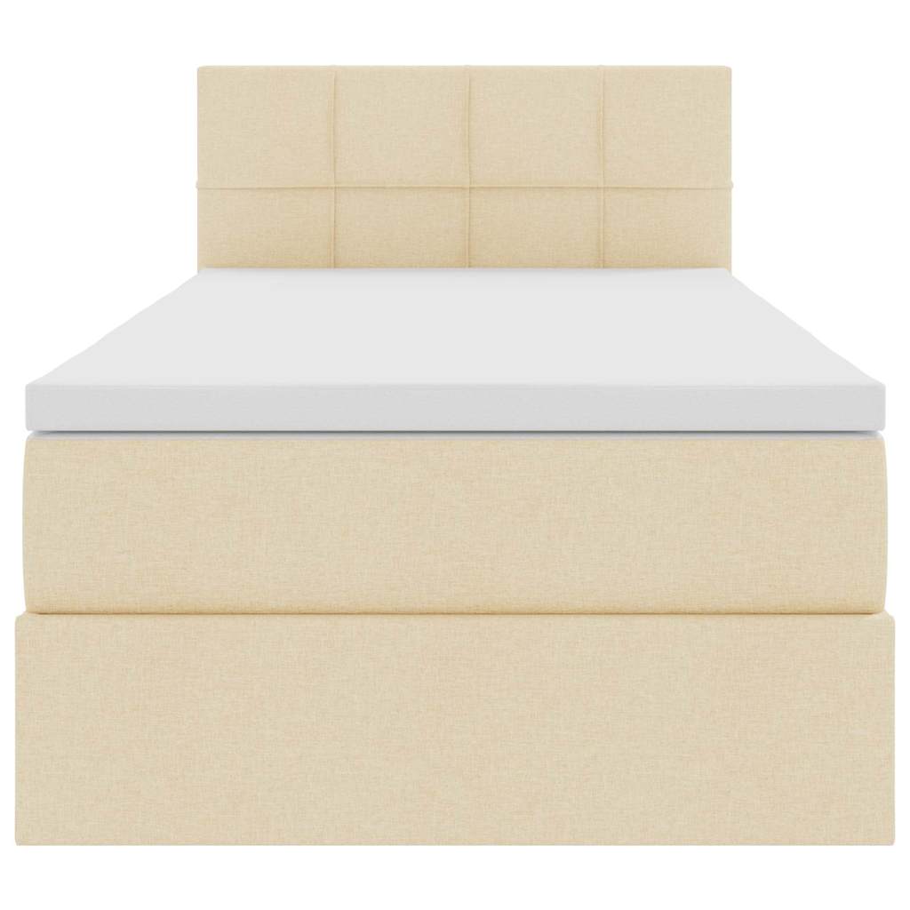 Lit avec rangement et matelas avec matelas Crème 90 x 200 cm - XIOS