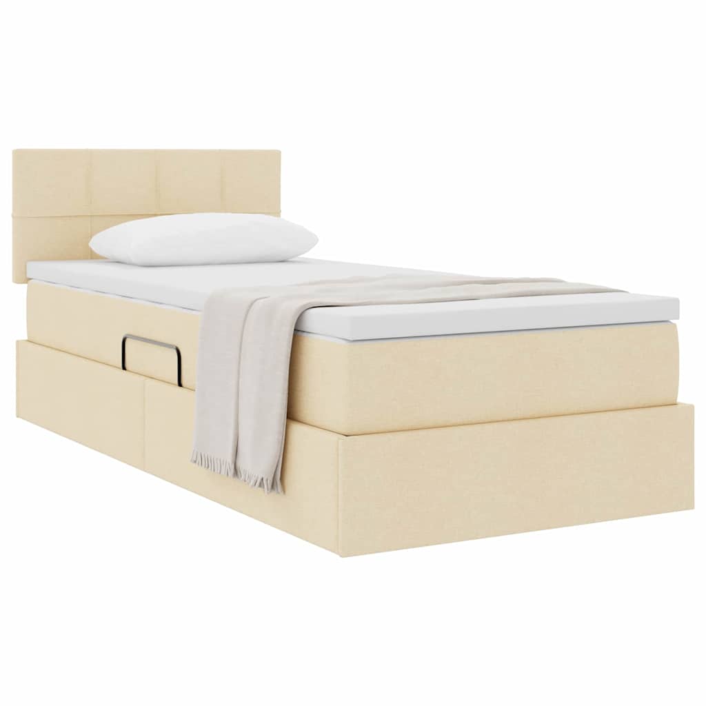 Lit avec rangement et matelas avec matelas Crème 90 x 200 cm - XIOS