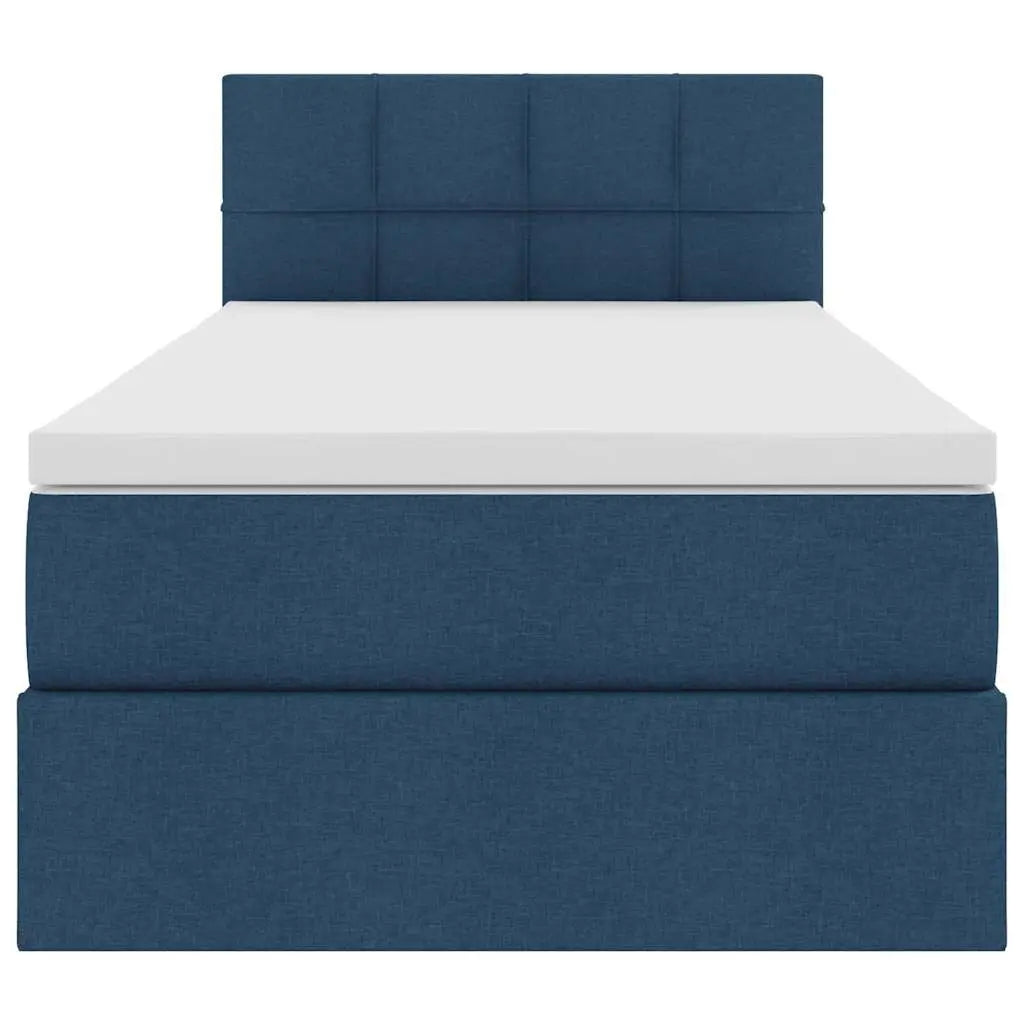 Lit avec rangement et matelas Bleu 90 x 200 cm Velours - XIOS