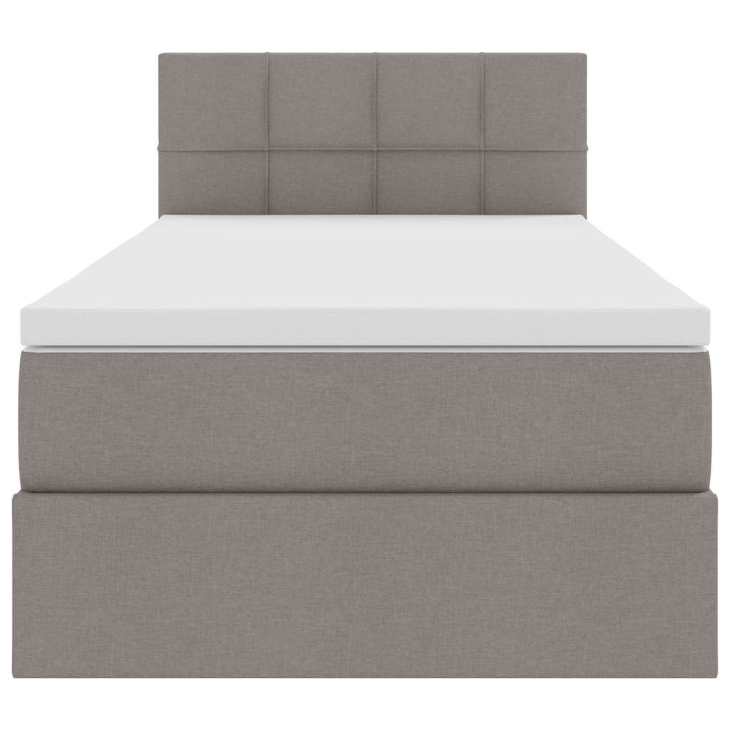 Lit avec rangement et matelas avec matelas Taupe 100 x 200 cm - XIOS