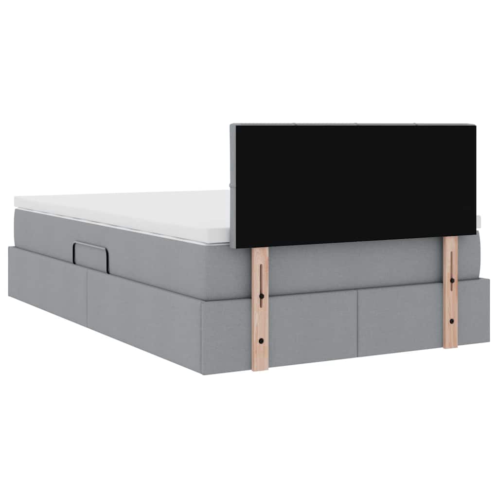 Lit avec rangement et matelas Gris clair 120 x 200 cm Velours - XIOS