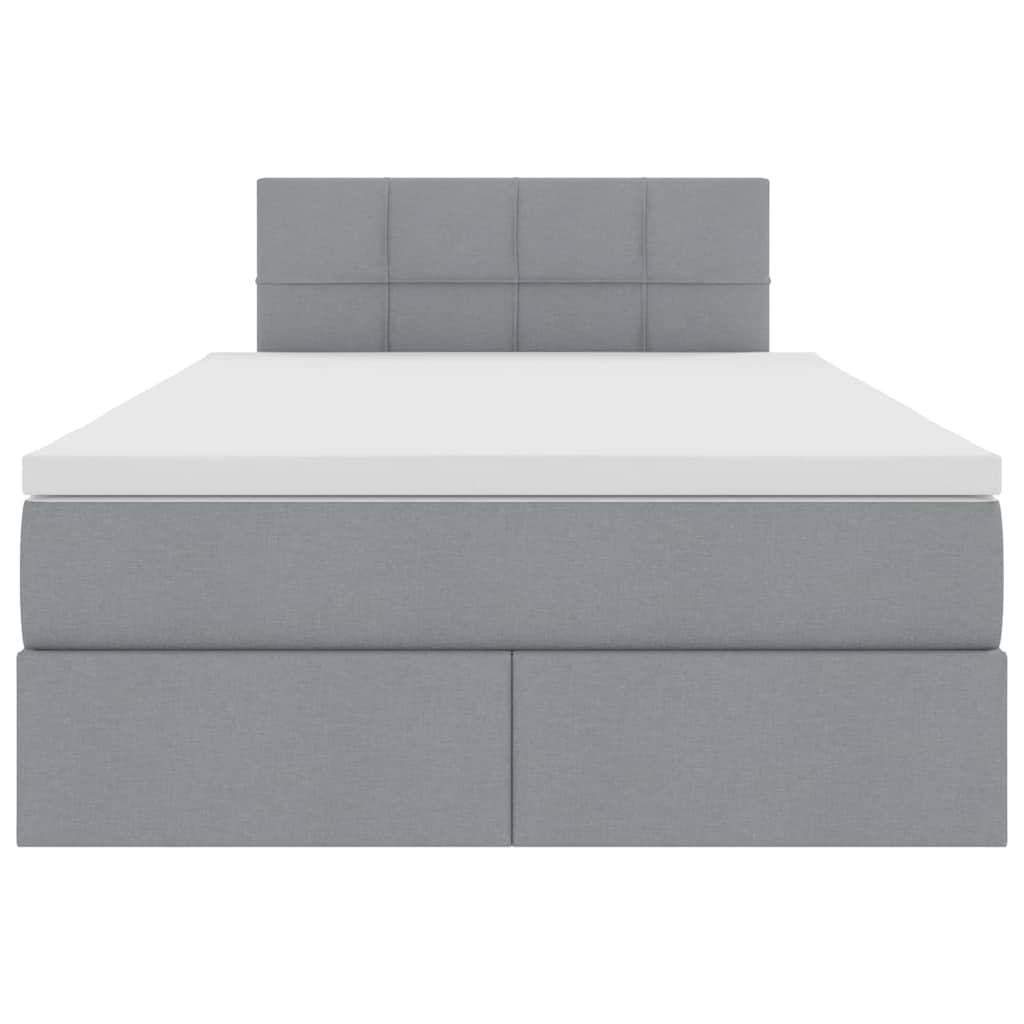 Lit avec rangement et matelas Gris clair 120 x 200 cm Velours - XIOS