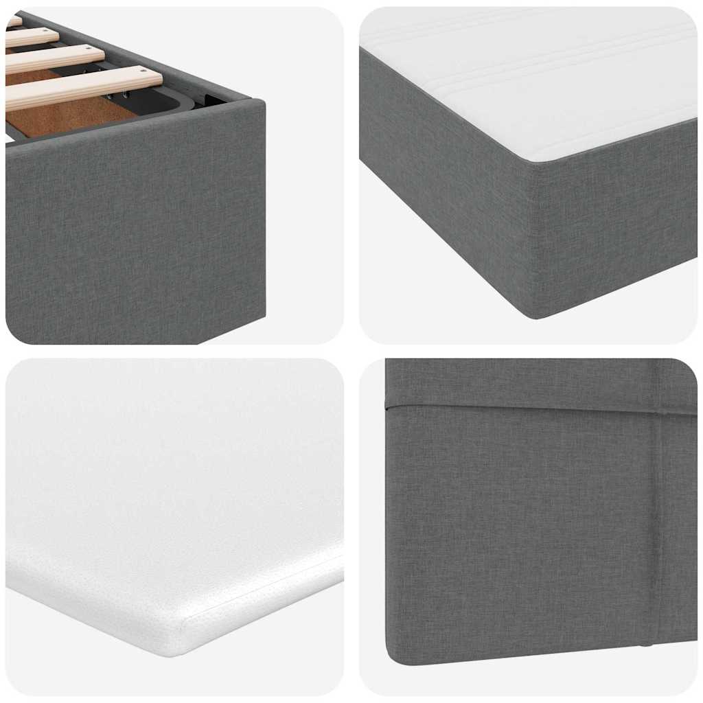 Lit avec rangement et matelas Gris foncé 120 x 200 cm Velours - XIOS