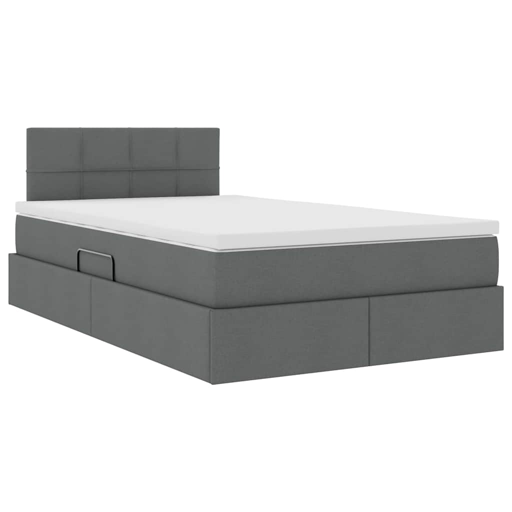 Lit avec rangement et matelas Gris foncé 120 x 200 cm Velours - XIOS