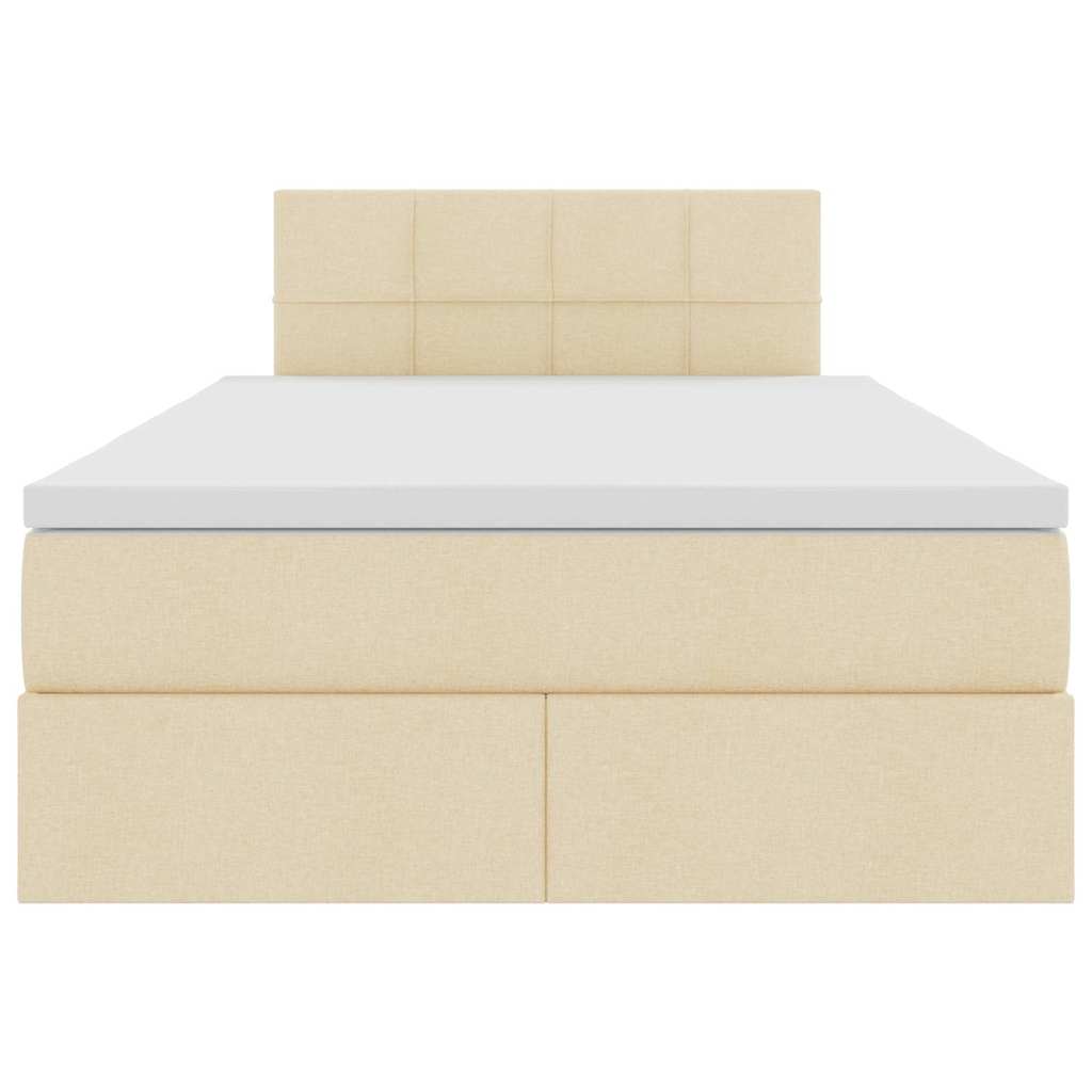 Lit avec rangement et matelas avec matelas Crème 120 x 200 cm - XIOS