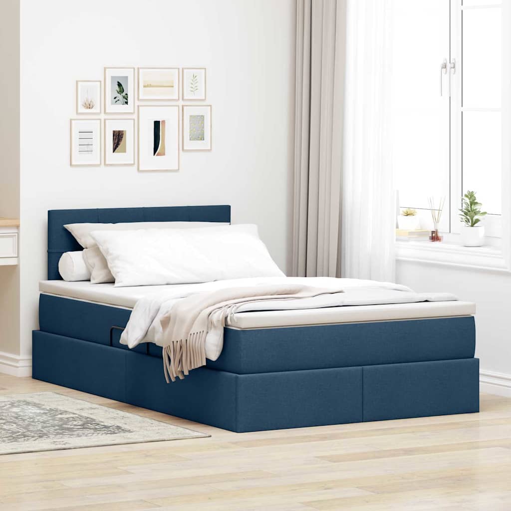 Lit avec rangement et matelas avec matelas Bleu 120 x 200 cm - XIOS