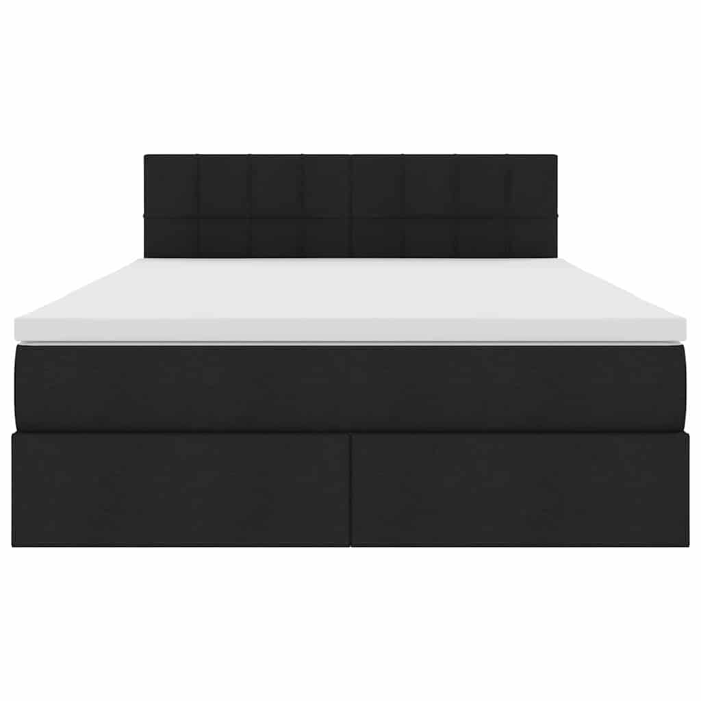 Lit avec rangement et matelas Noir 140 x 190 cm Velours - XIOS