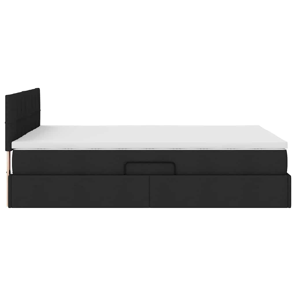 Lit avec rangement et matelas Noir 140 x 190 cm Velours - XIOS