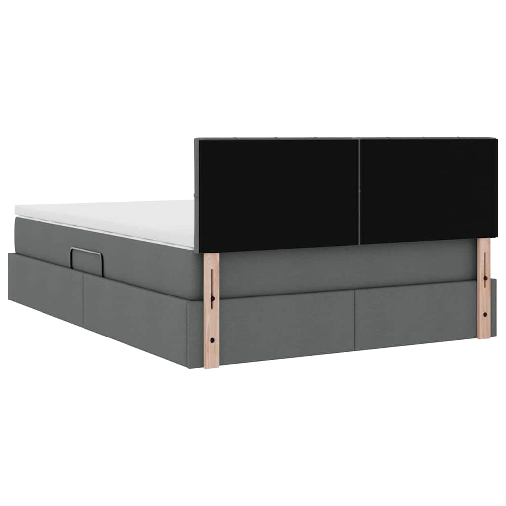 Lit avec rangement et matelas Gris foncé 140 x 200 cm Velours