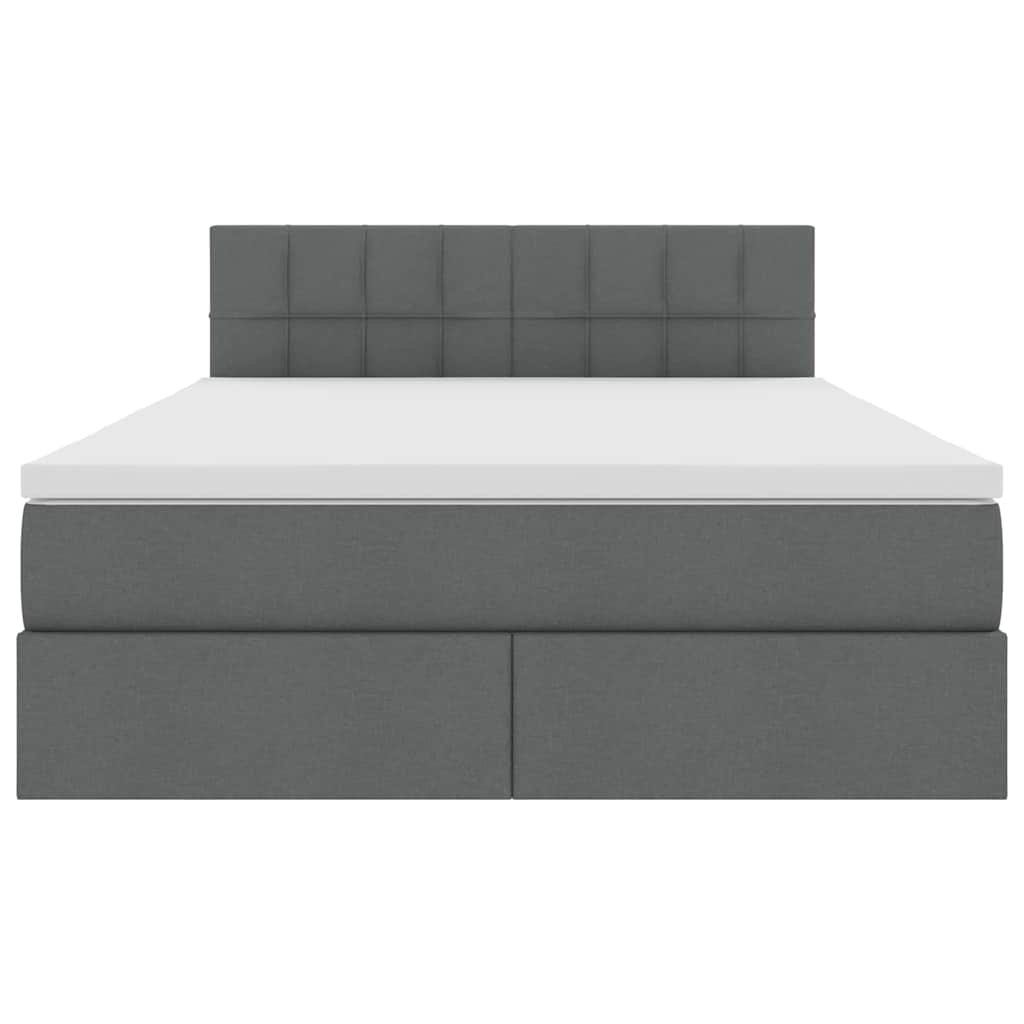 Lit avec rangement et matelas Gris foncé 140 x 200 cm Velours