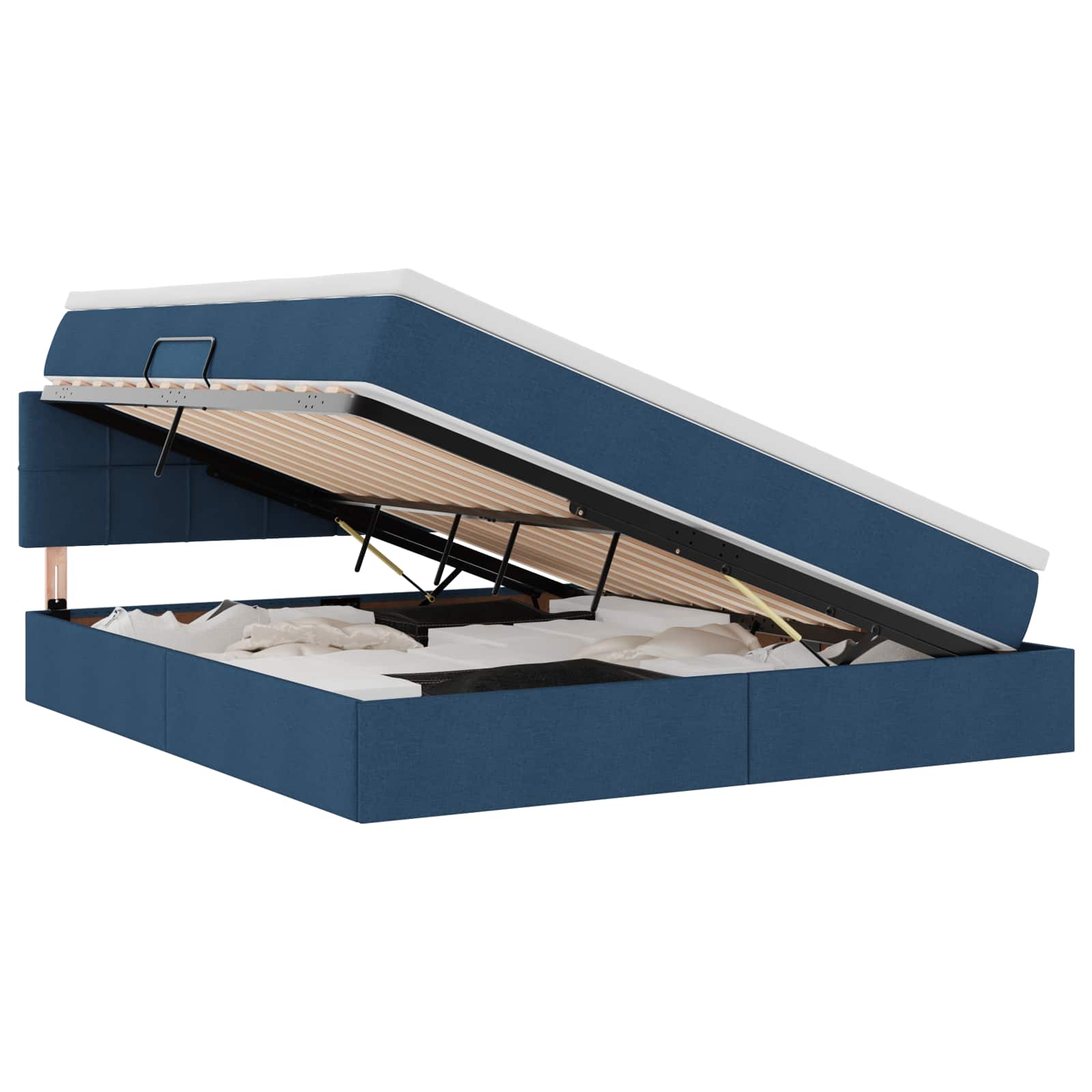 Lit avec rangement et matelas avec matelas Bleu 160 x 200 cm - XIOS