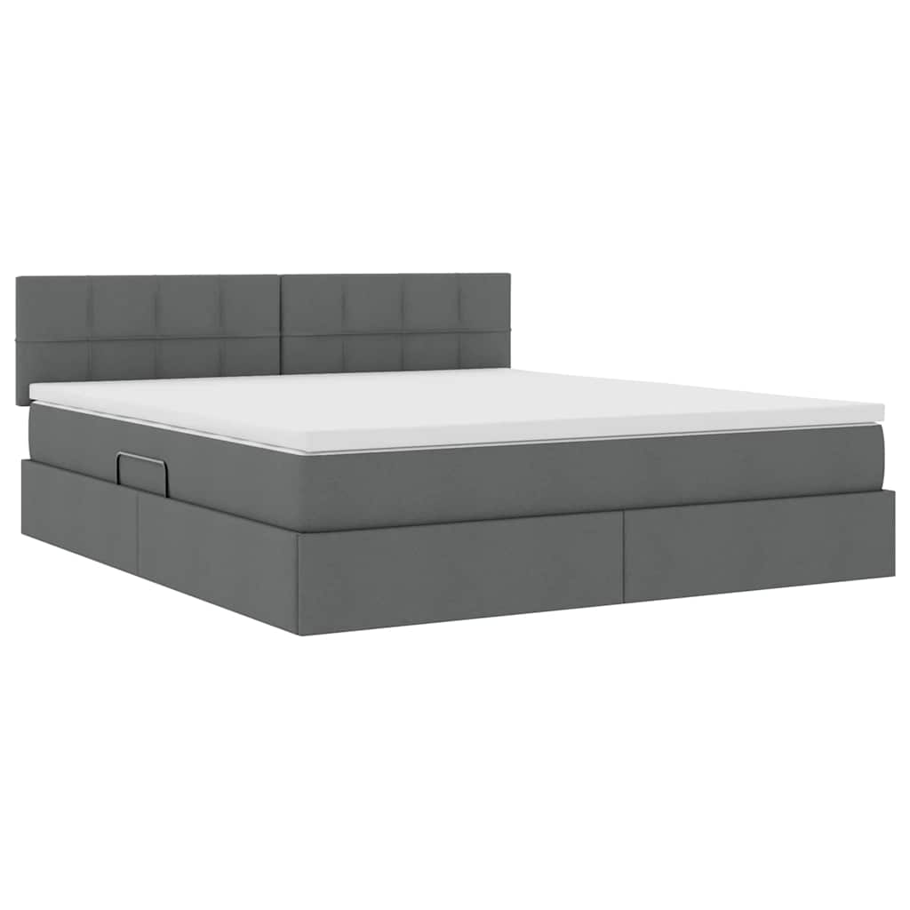 Lit avec rangement et matelas Gris foncé 180 x 200 cm - XIOS