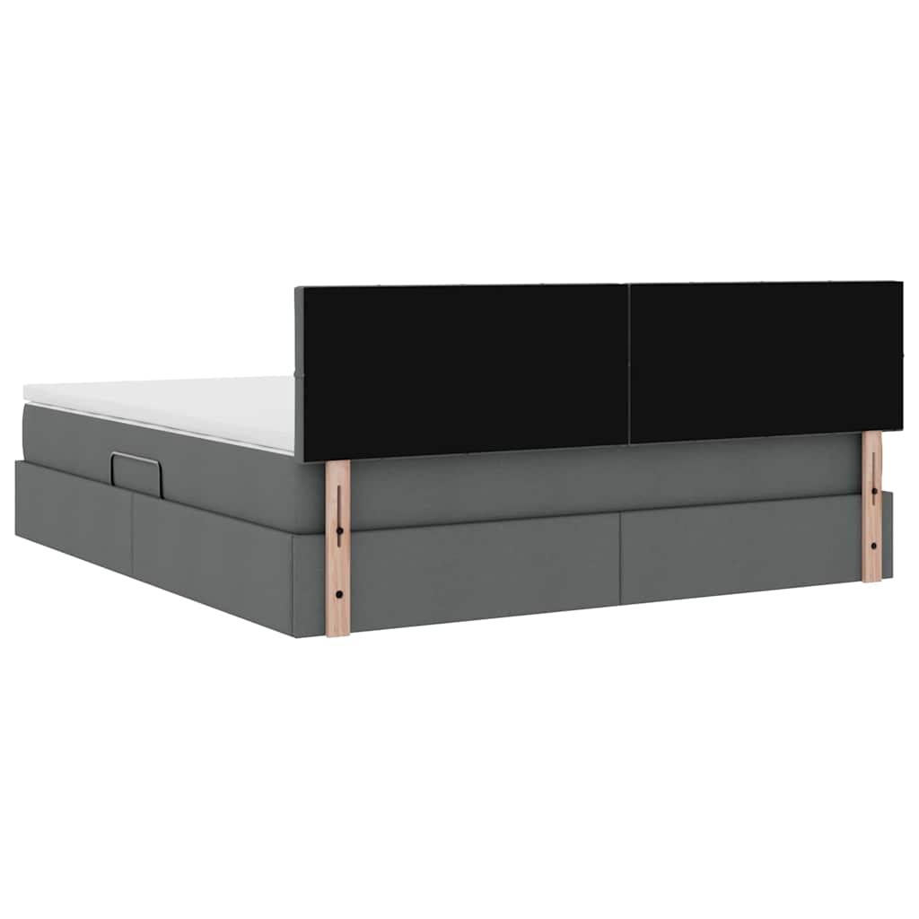 Lit avec rangement et matelas Gris foncé 180 x 200 cm - XIOS