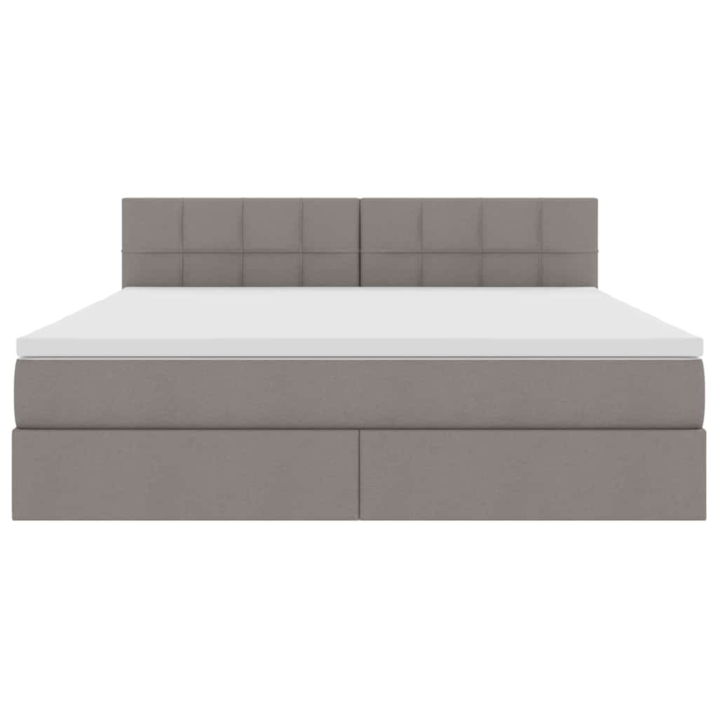 Lit avec rangement et matelas avec matelas Taupe 180 x 200 cm