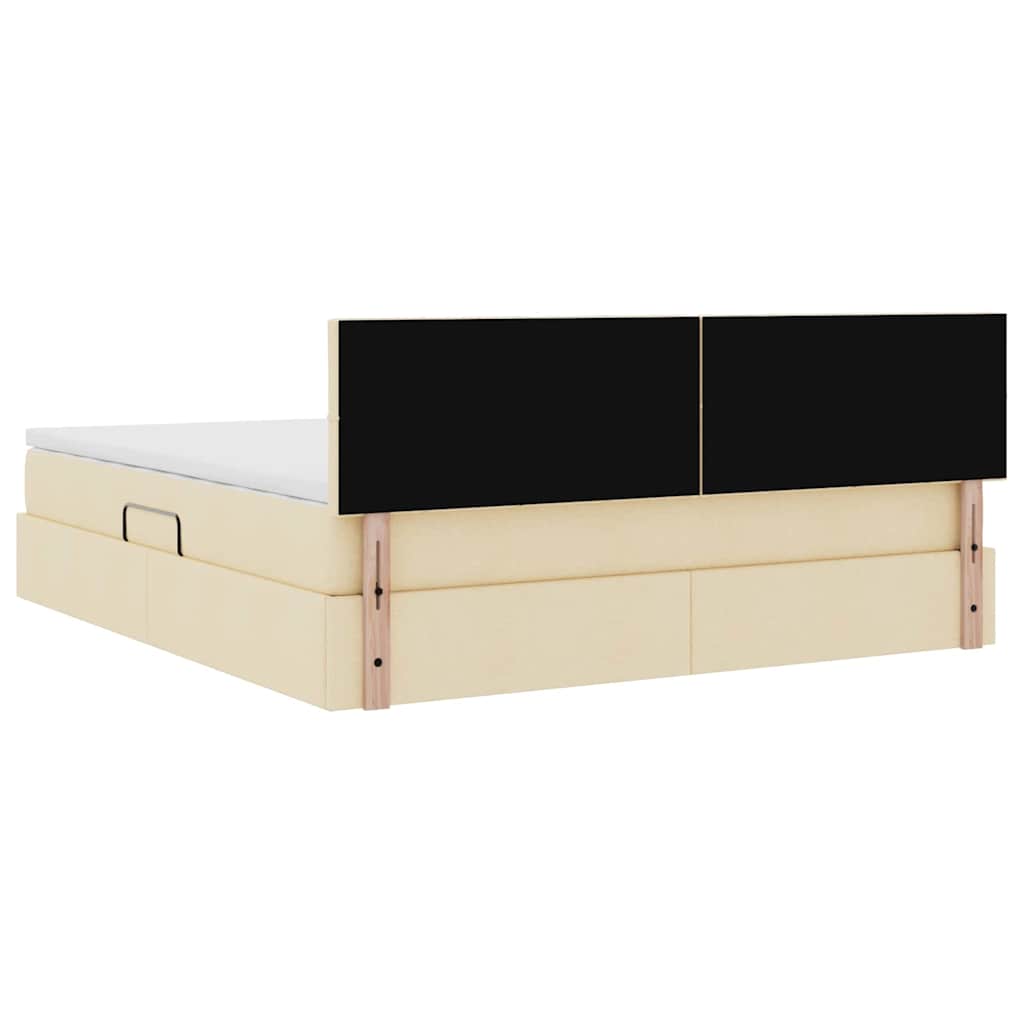 Lit avec rangement et matelas avec matelas Crème 180 x 200 cm - XIOS
