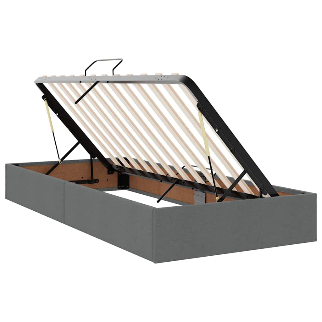 Lit avec rangement et matelas Gris foncé 90 x 190 cm Velours - XIOS