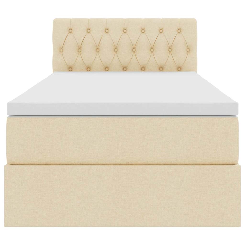 Lit avec rangement et matelas avec matelas Crème 90 x 190 cm - XIOS