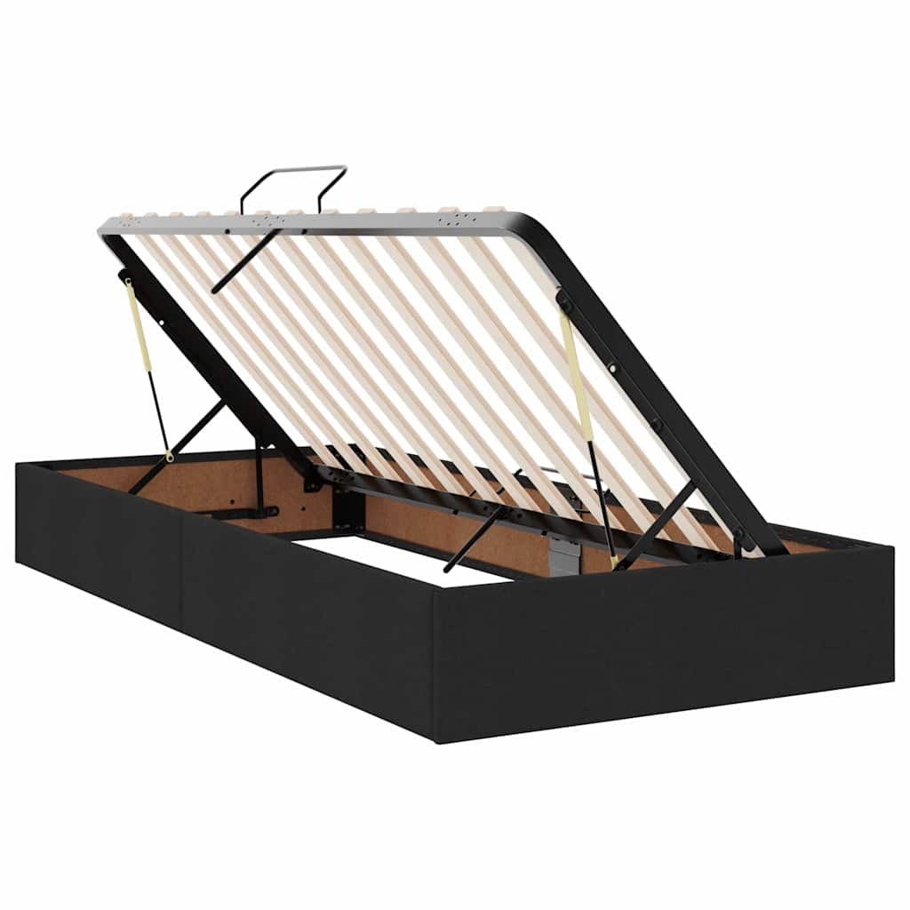 Lit avec rangement et matelas Noir 90 x 200 cm Velours - XIOS