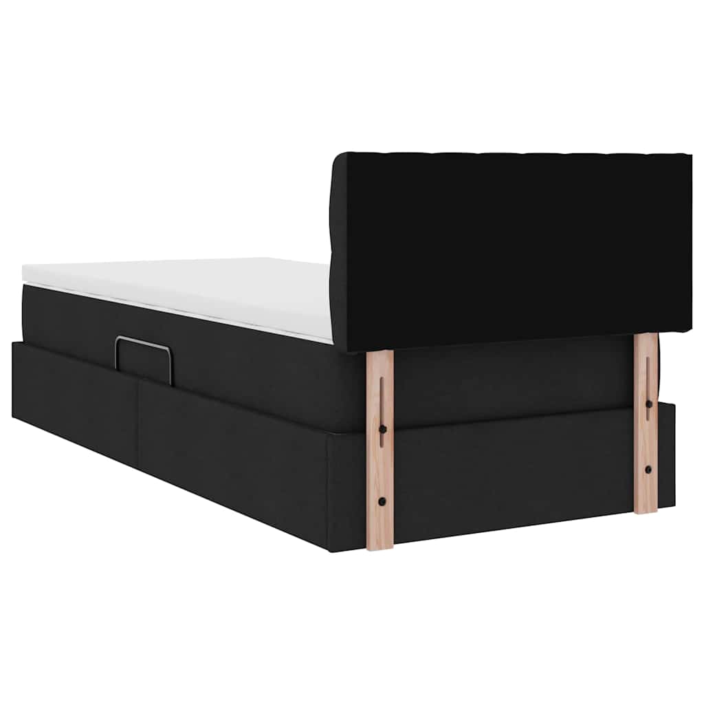 Lit avec rangement et matelas Noir 90 x 200 cm Velours - XIOS