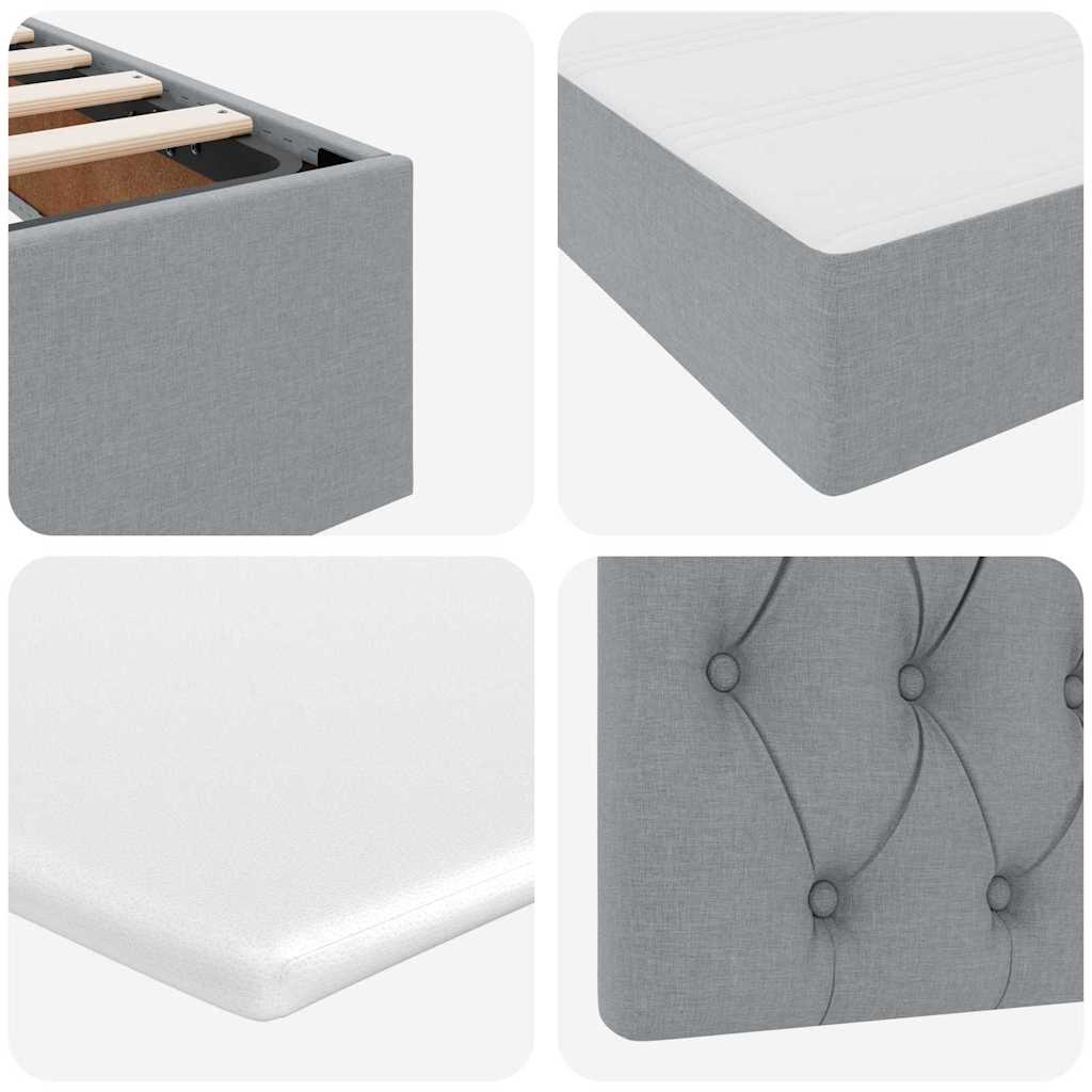 Lit avec rangement et matelas Gris clair 100 x 200 cm Velours - XIOS