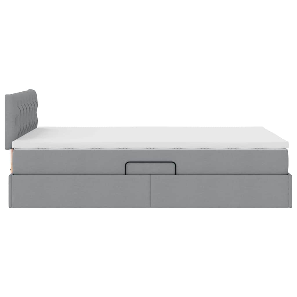 Lit avec rangement et matelas Gris clair 120 x 200 cm Velours - XIOS