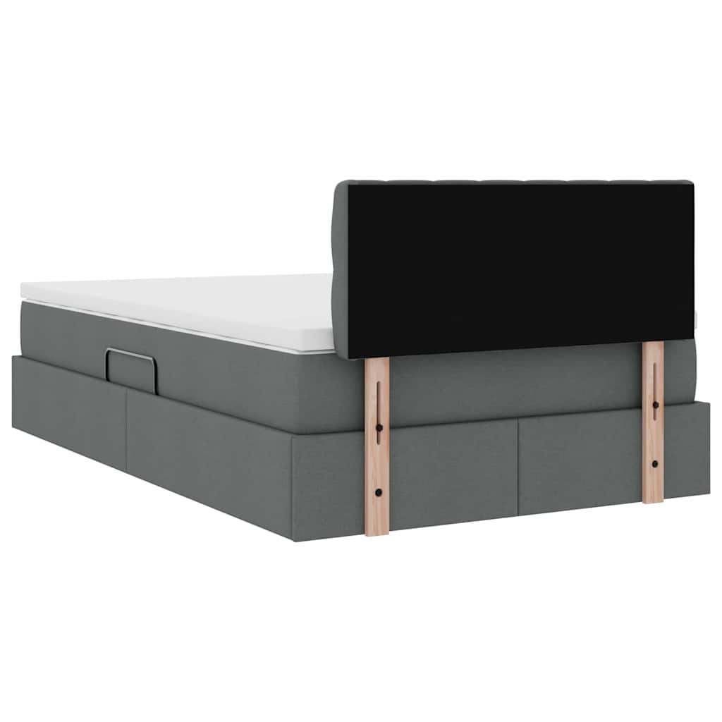 Lit avec rangement et matelas Gris foncé 120 x 200 cm Velours - XIOS