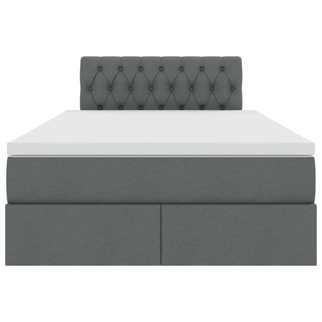 Lit avec rangement et matelas Gris foncé 120 x 200 cm Velours - XIOS