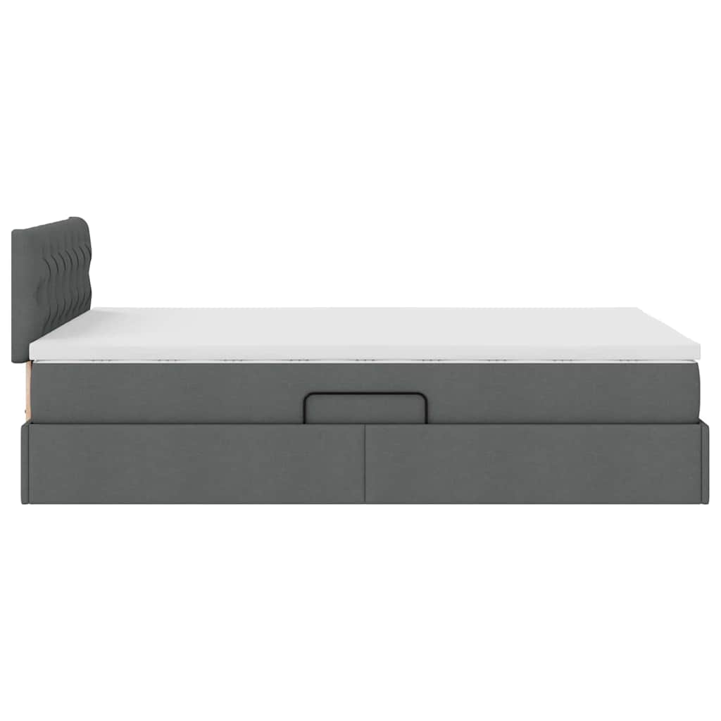 Lit avec rangement et matelas Gris foncé 120 x 200 cm Velours - XIOS