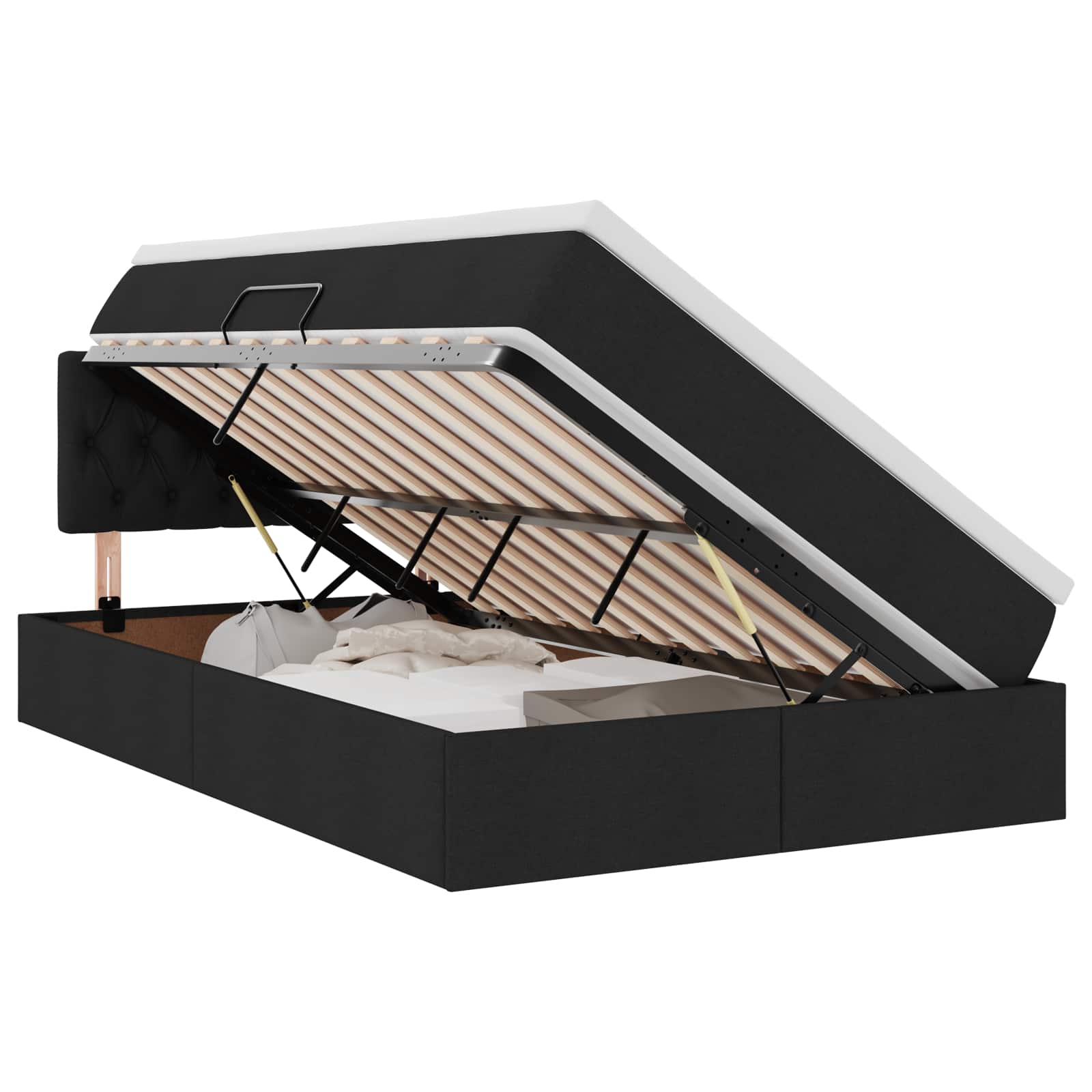 Lit avec rangement et matelas avec matelas Noir 120 x 200 cm - XIOS