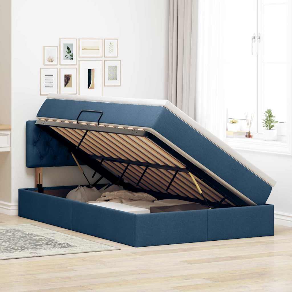 Lit avec rangement et matelas avec matelas Bleu 120 x 200 cm - XIOS
