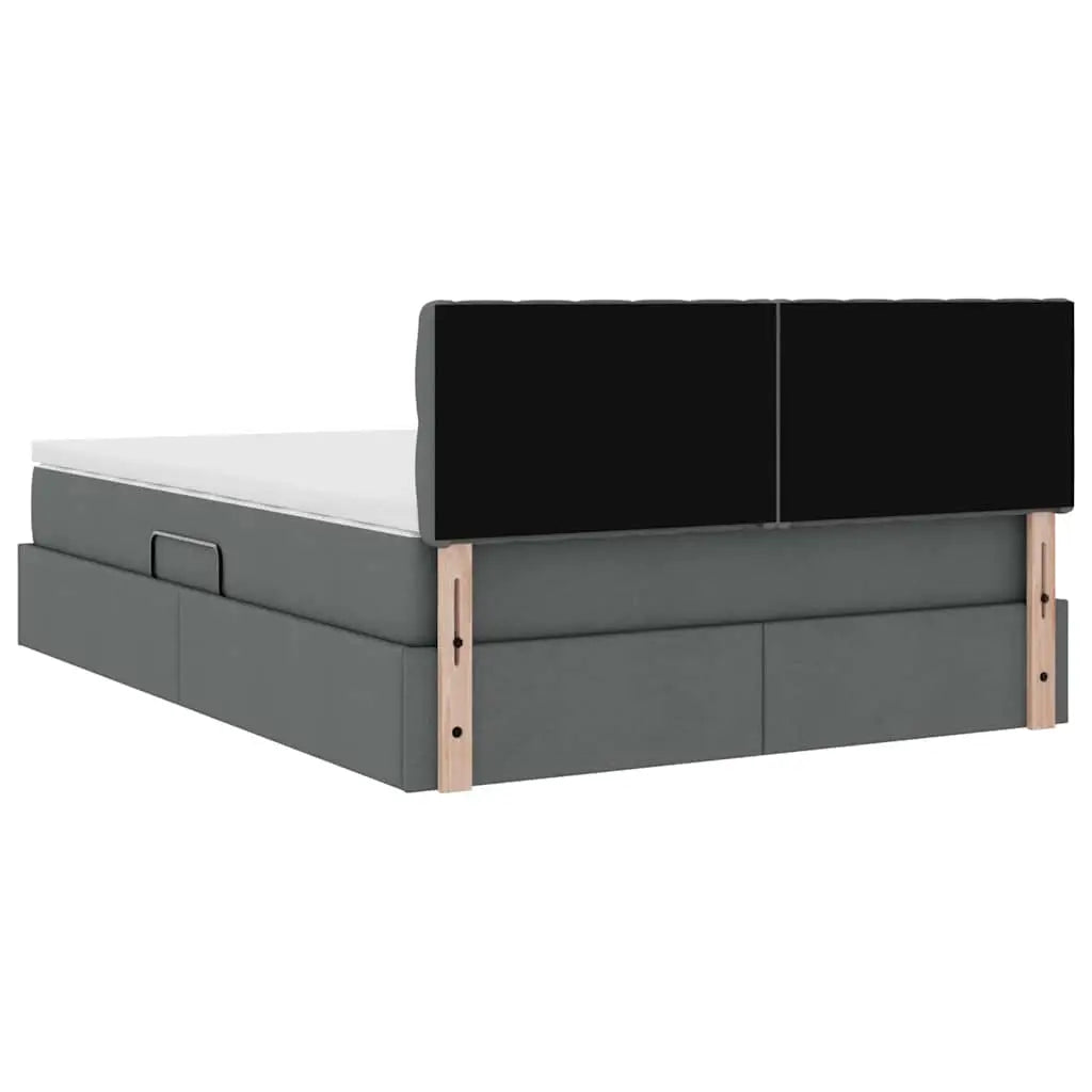 Lit avec rangement et matelas Gris foncé 140 x 200 cm Velours - XIOS
