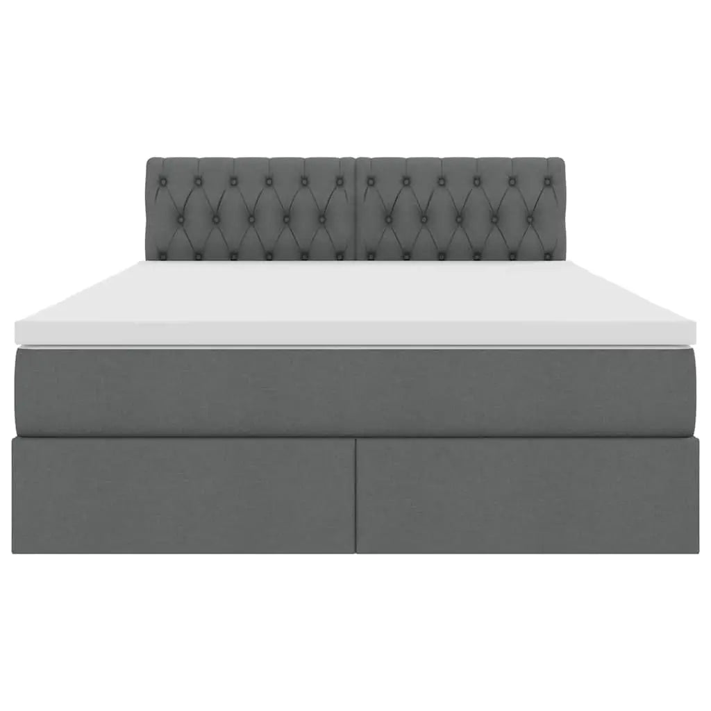 Lit avec rangement et matelas Gris foncé 140 x 200 cm Velours - XIOS
