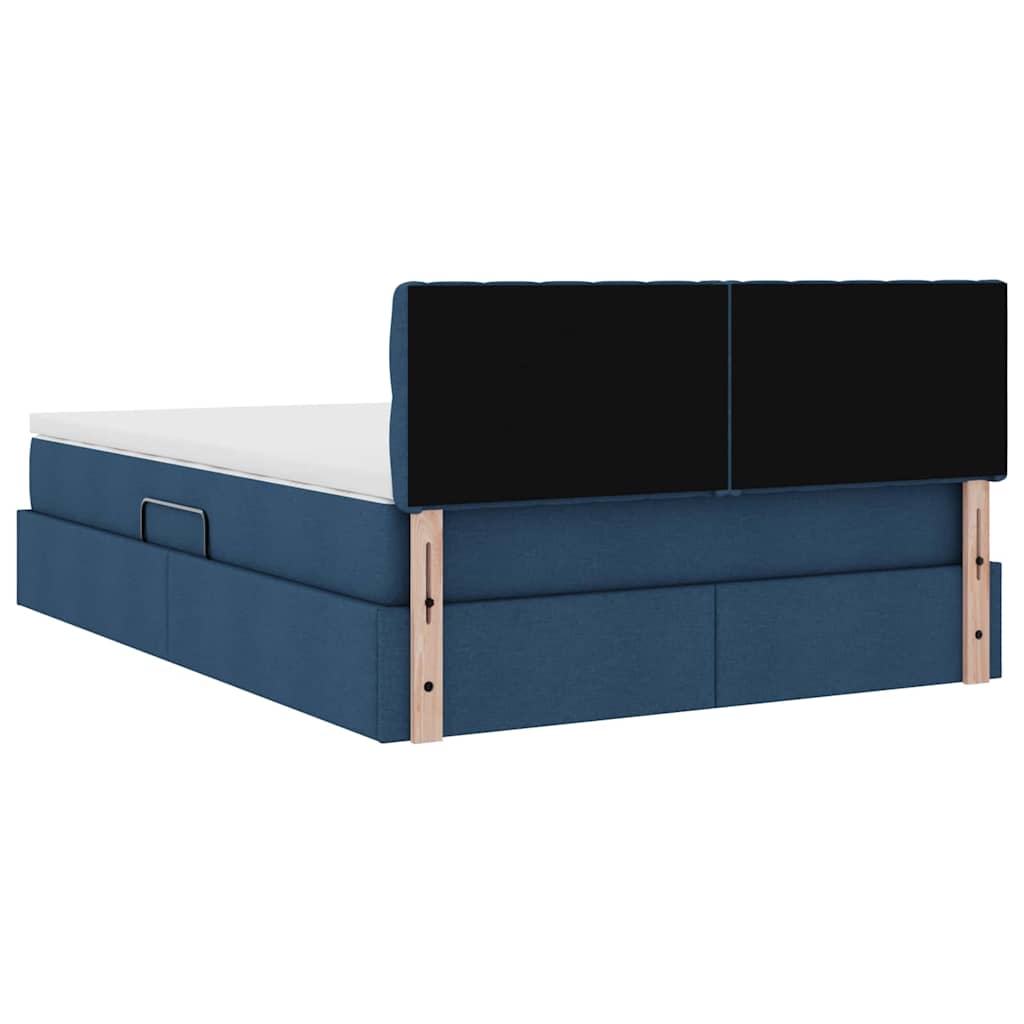 Lit avec rangement et matelas avec matelas Bleu 140 x 200 cm - XIOS