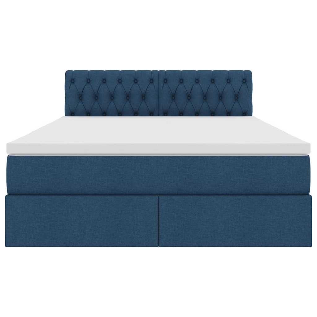 Lit avec rangement et matelas avec matelas Bleu 140 x 200 cm - XIOS