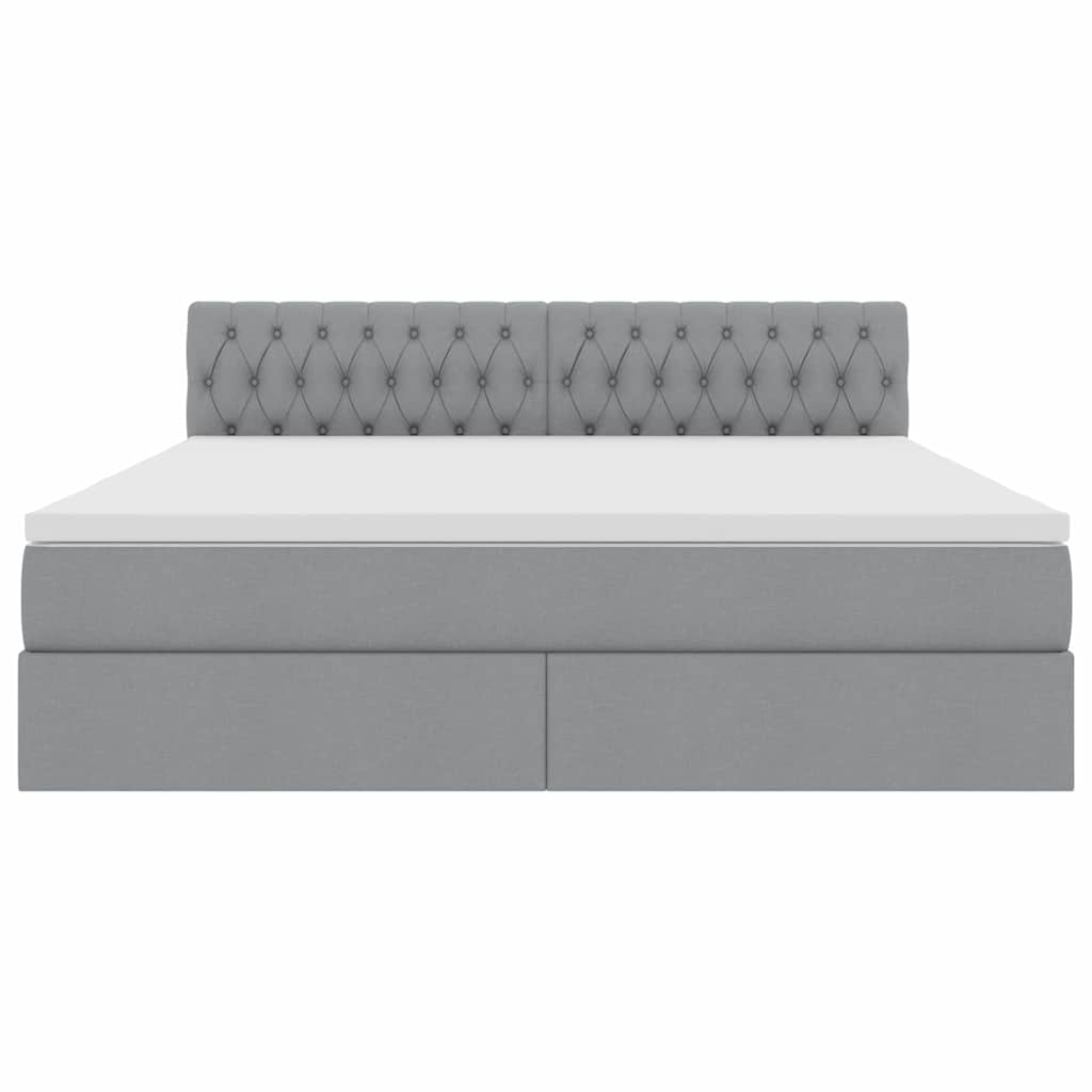 Lit avec rangement et matelas Gris clair 160 x 200 cm - XIOS
