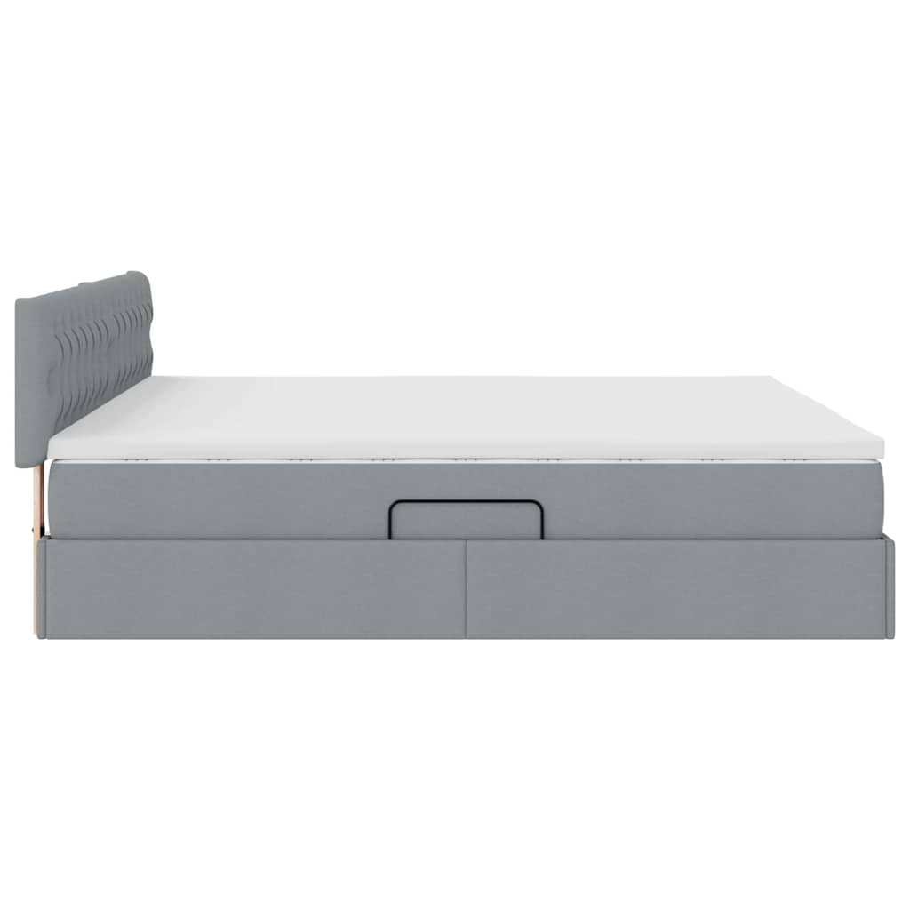 Lit avec rangement et matelas Gris clair 160 x 200 cm - XIOS