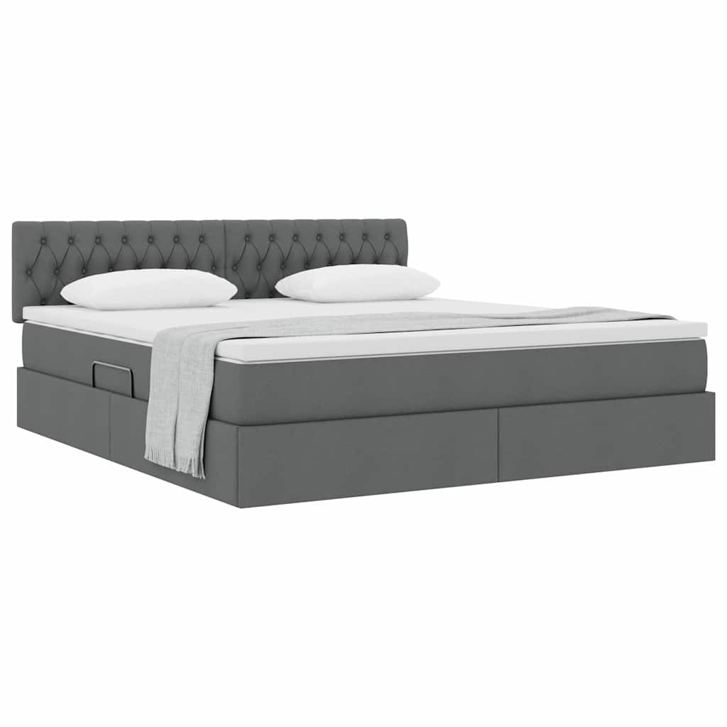 Lit avec rangement et matelas Gris foncé 180 x 200 cm - XIOS