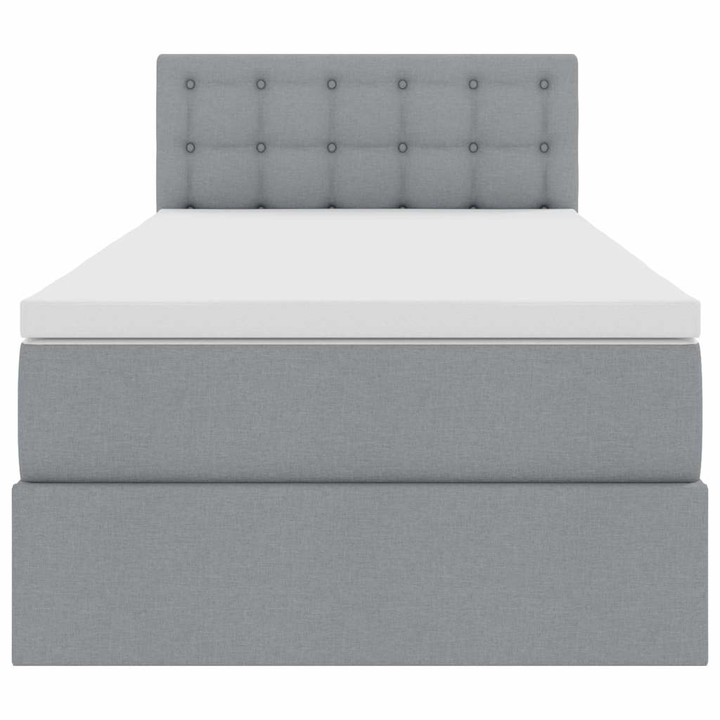 Lit avec rangement et matelas Gris clair 90 x 190 cm Velours - XIOS